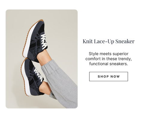 Knit lace up sneaker