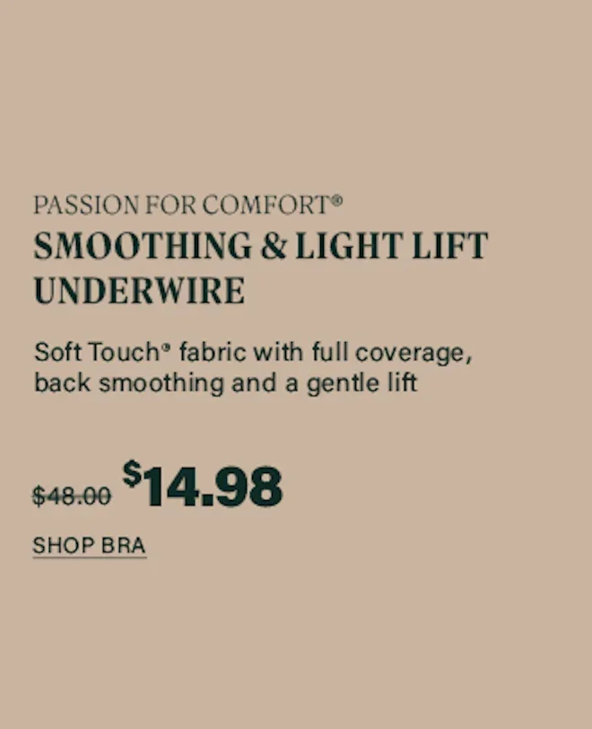 Passion For Comfort Smoothing & Light Lift Underwire Bra