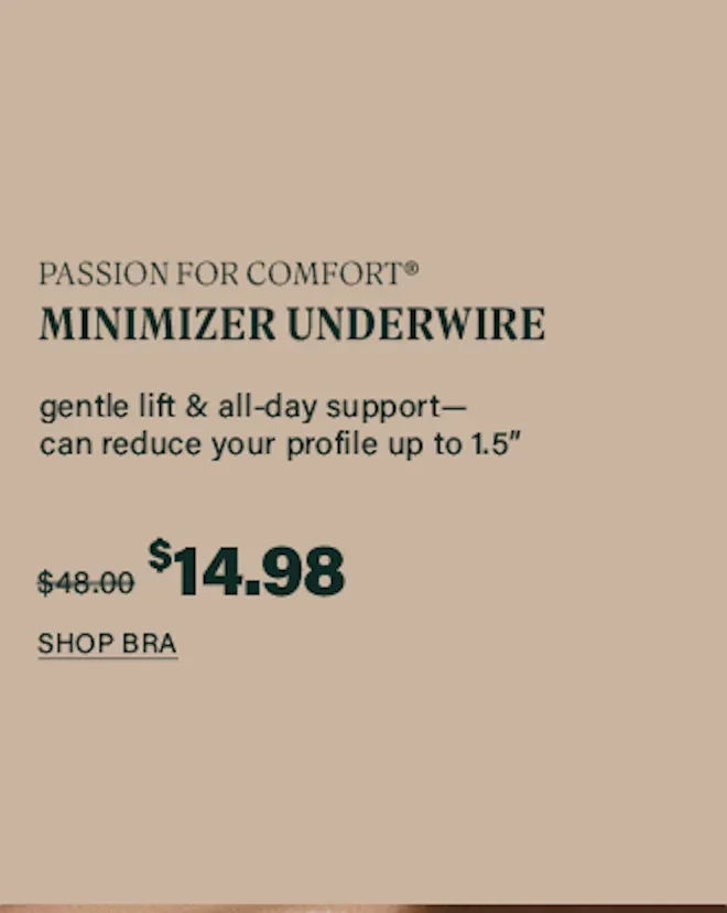 Passion For Comfort Minimizer Underwire Bra