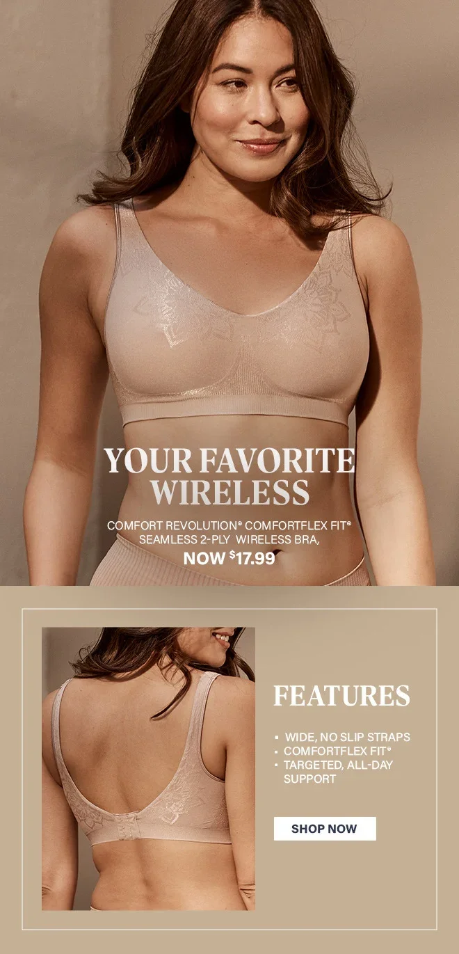 Comfort Revolution ComfortFlex Fit Seamless 2-Ply Wireless Bra