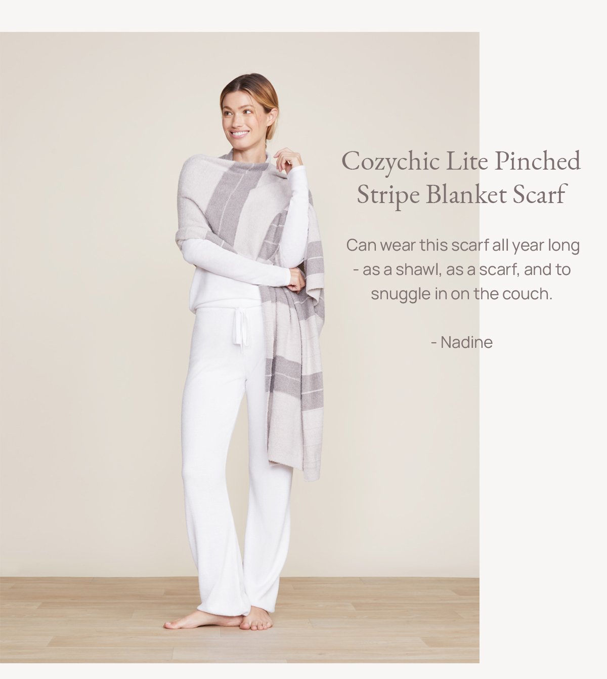 CCL Pinched Stripe Blanket Wrap: Can wear this scarf all year long - as a shawl, as a scarf, and to snuggle in on the couch. -Nadine