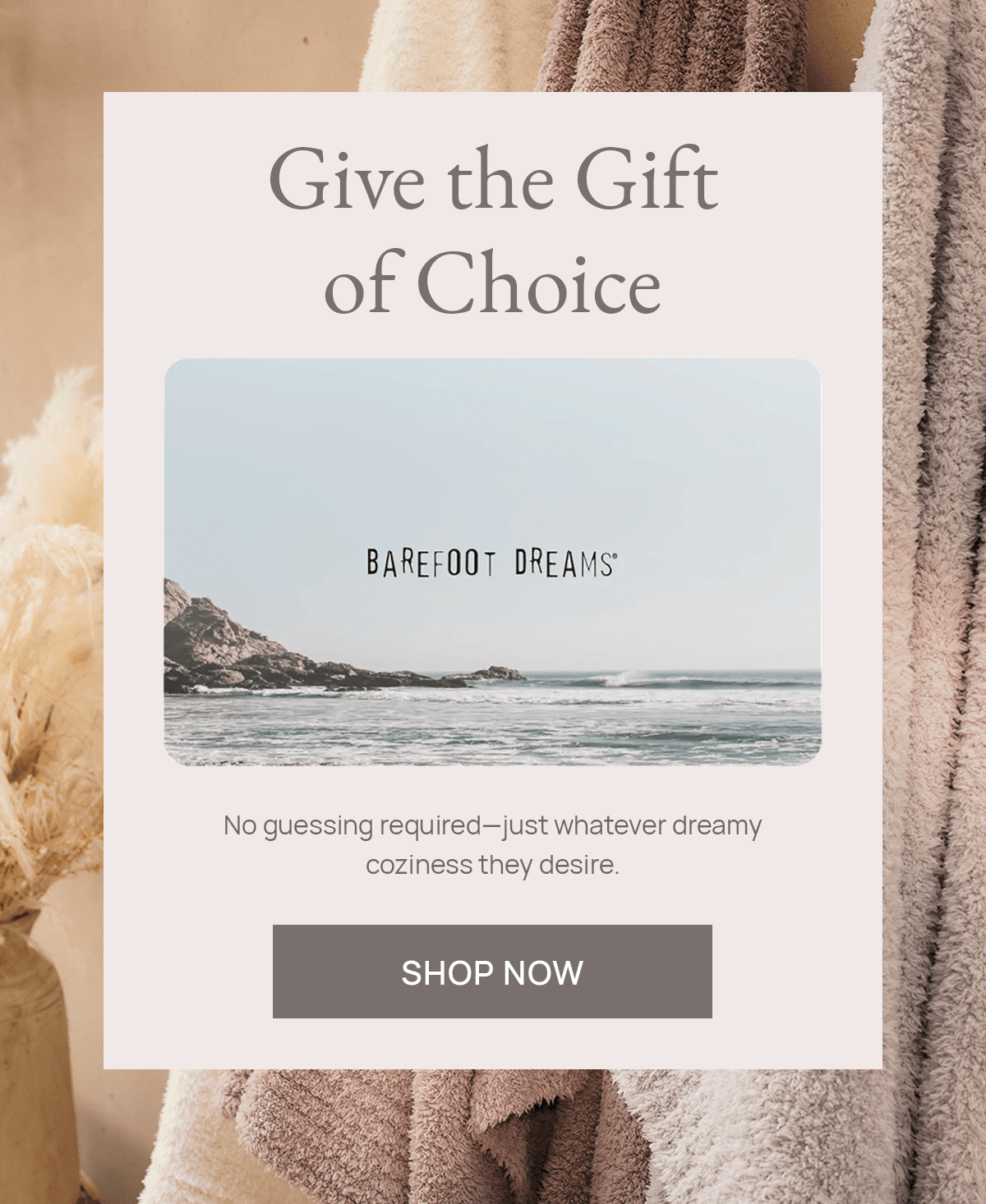 Give the Gift of Choice - No guessing required - just whatever dreamy coziness they desire. | Shop Now