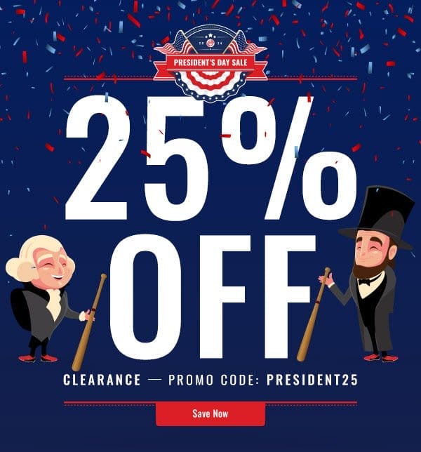 President's Day Sale: 25% off clearance