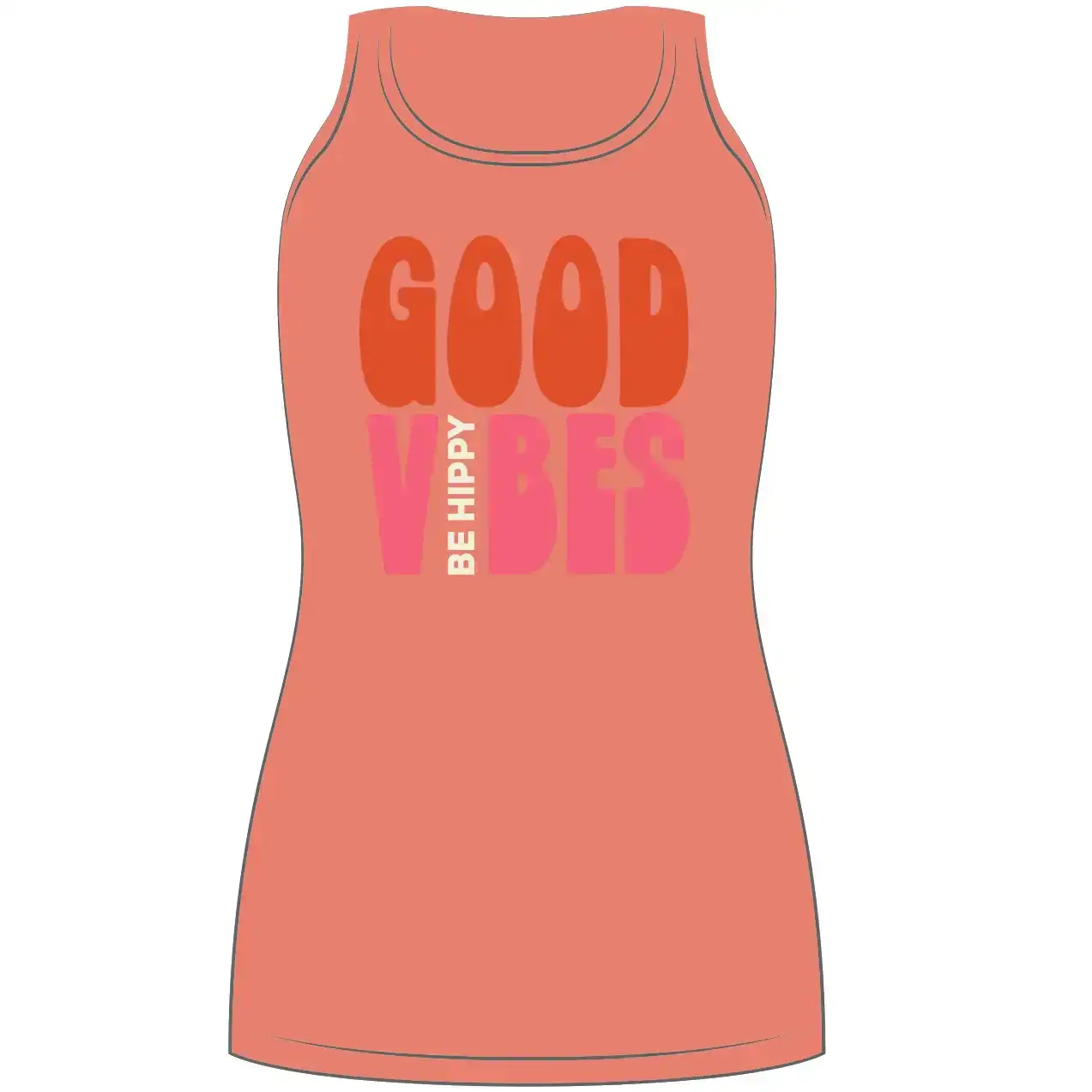 Image of Good Vibes Flowy Razor Back Tank