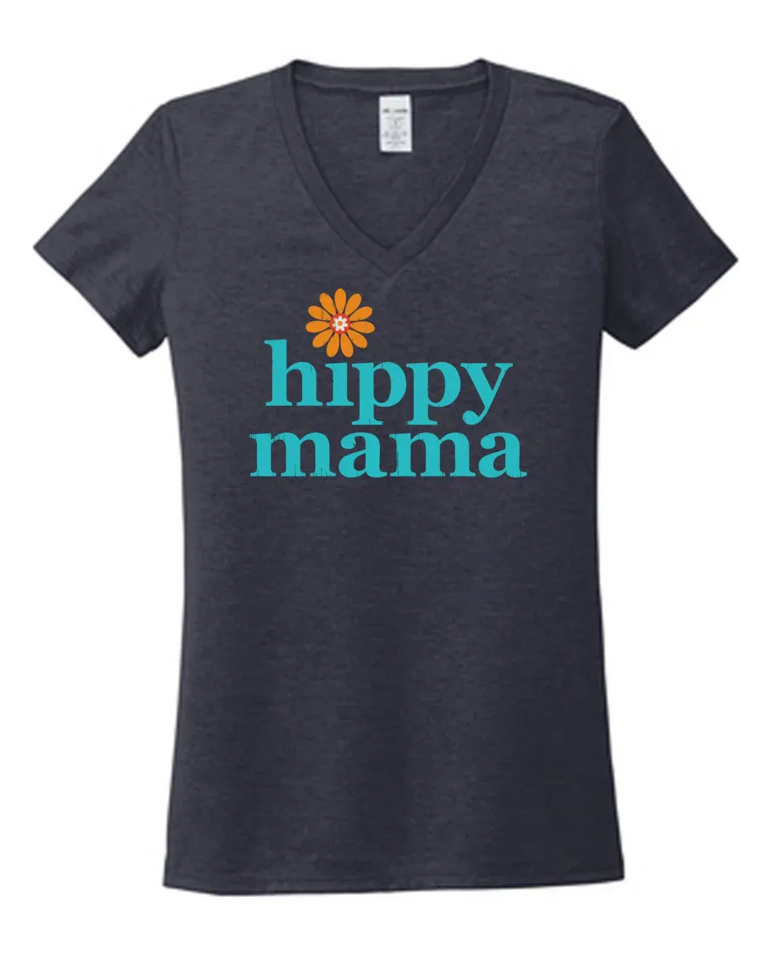 Image of Eco Hippy Mama V Neck Navy