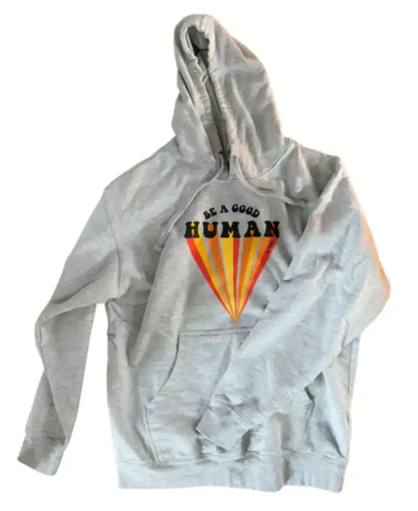 Image of SALE Be a Good Human heather grey midweigh hoodie