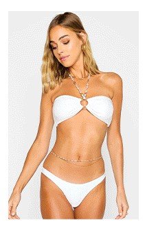 Keels Bandeau Top + Sydney Tango Bottom in White Shiny Rib