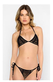 Hard Summer Triangle Top + Hard Summer Tie Side Bottom in Black