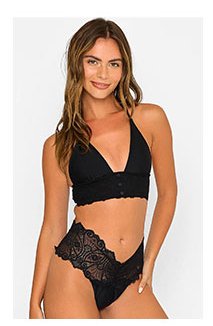 Anise Triangle Top + Anise Skimpy Bottom in Black