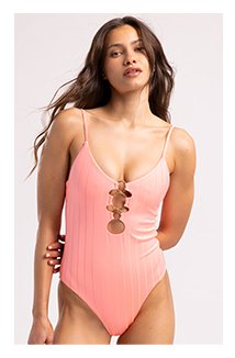 Katrina Full One Piece in New Origami Shiny Wide Rib