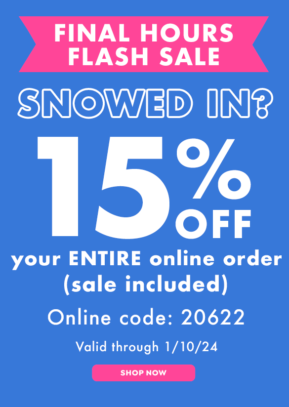 15% OFF ENTIRE ONLINE ORDER WITH CODE 20622