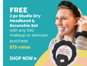 FREE 2 PC HEADBAND & SCRUNCHIE SET WITH ANY \\$40 MAKEUP OR SKINCARE PURCHASE