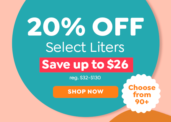 20% OFF SELECT LUXURY LITERS