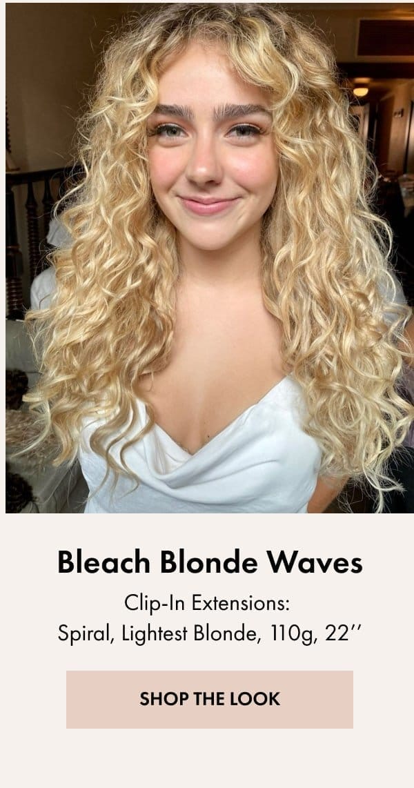 Bleach Bond Waves using Clip-In Extensions, Spiral, Lightest Blonde, 110g, 22''