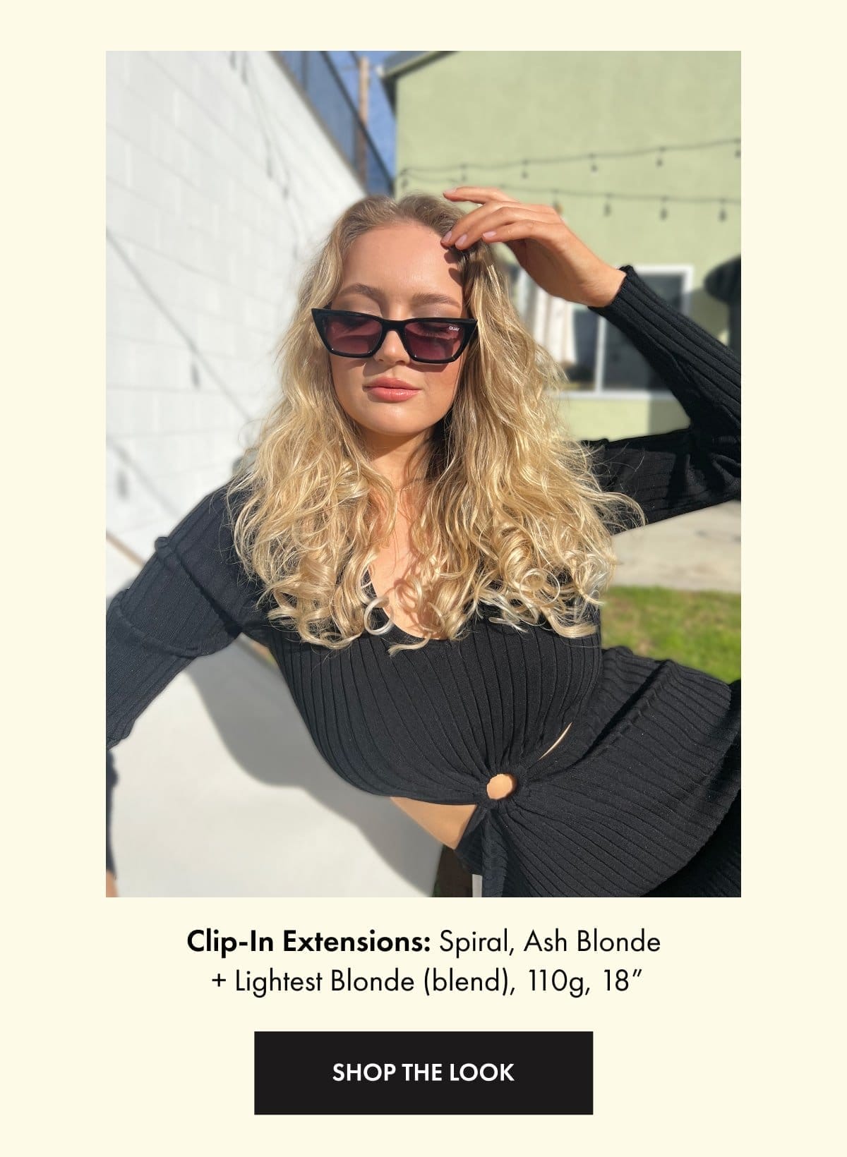 Curly Slip-On Extensions: Spiral, Ash Blonde + Lightest Blonde, 110g, 18''