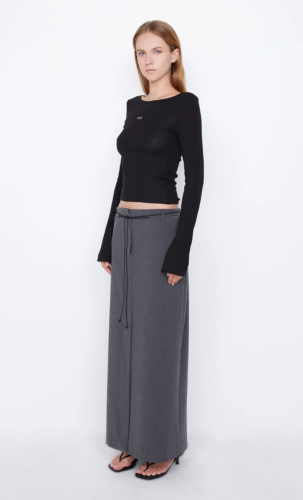 Image of NAIDA PANEL SKIRT - CHARCOAL