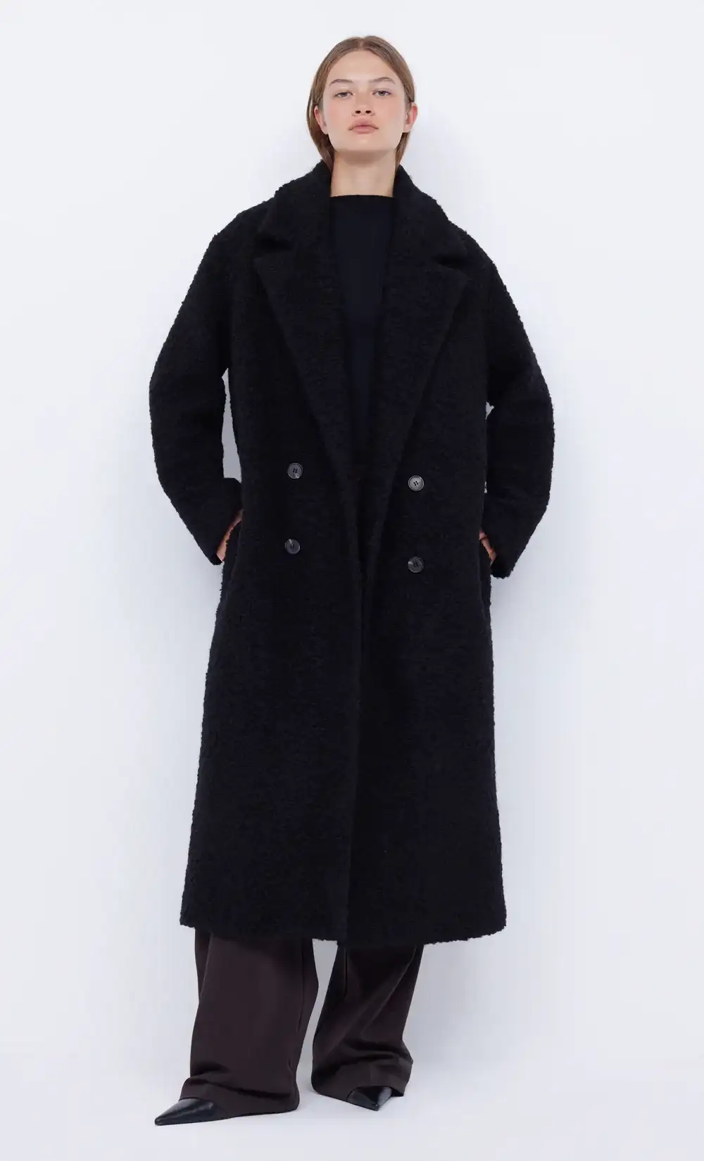 Image of CHEYENNE LONGLINE COAT - BLACK