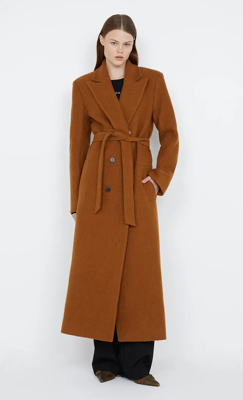 Image of TEYANA BELTED COAT - TOFFEE