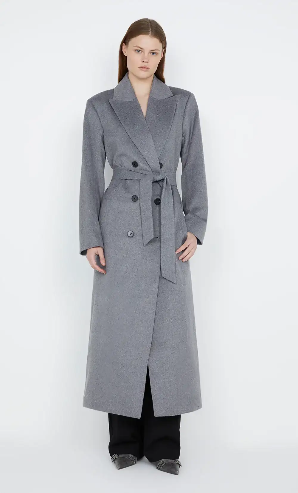 Image of STORM BELTED COAT - GREY