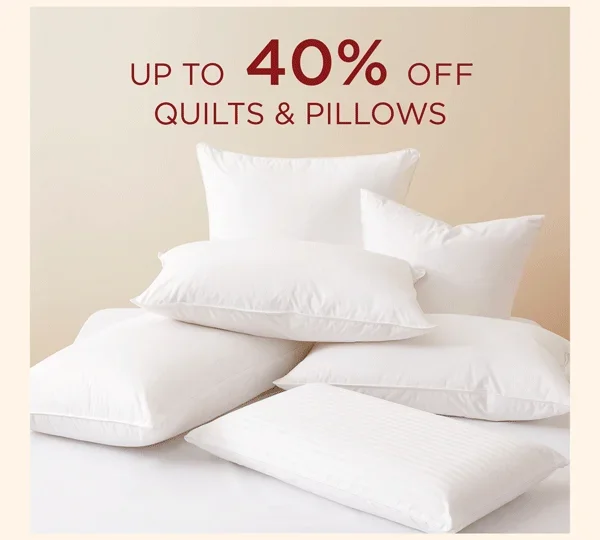 Up To 40% Off Quilts & Pillows