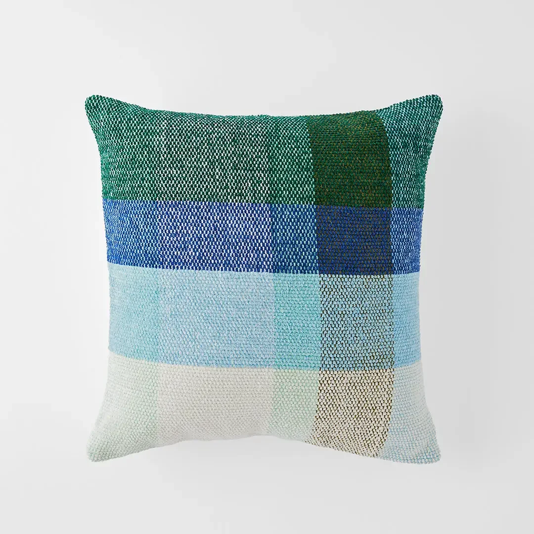 Juni Check Cushion - Green