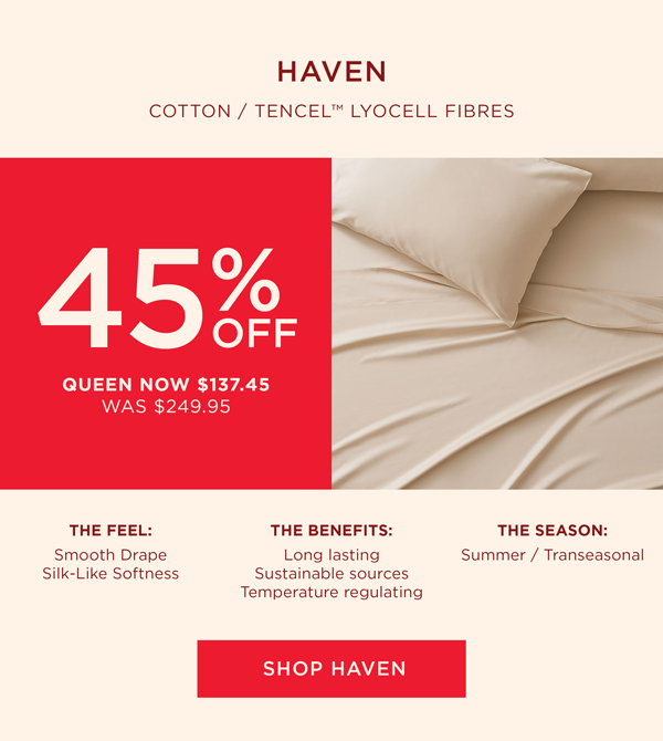 45% Off Haven Sheet Set