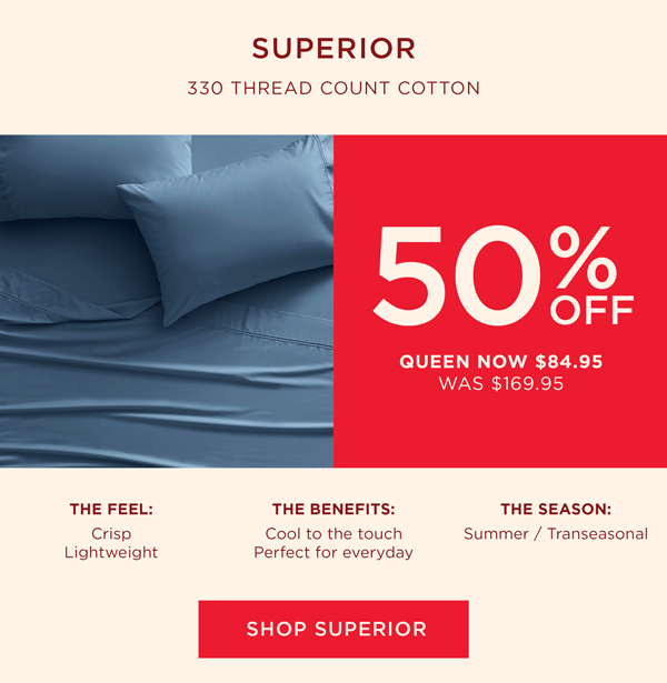 50% Off Superior Sheet Set