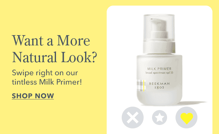 Want a More Natural Look? Swipe right on our tintless Milk Primer! | Shop Now