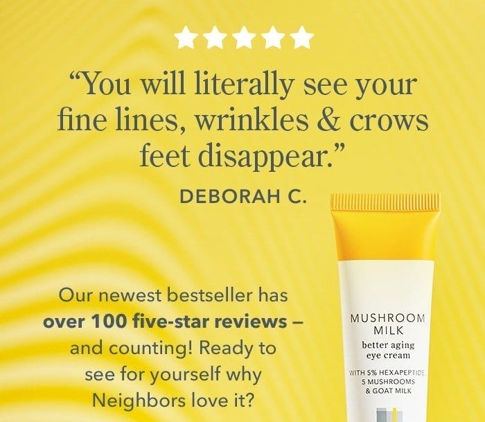 "You will literally see your fine lines, wrinkles & crows feet disappear." Our newest bestseller has over 100 five-star reviews!