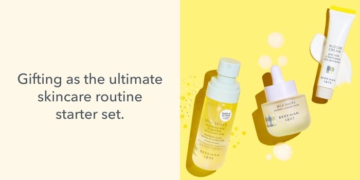 Gifting as the ultimate skincare routine starter set.