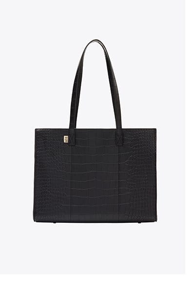 The Work Tote in Black Croc