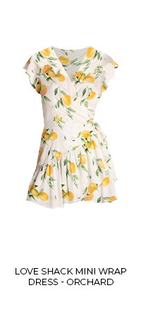 Love Shack Mini Wrap Dress - Orchard