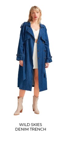 Wild Skies Denim Trench - Mid Denim