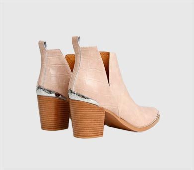 Austin Croc Embossed Ankle Boot - Blush