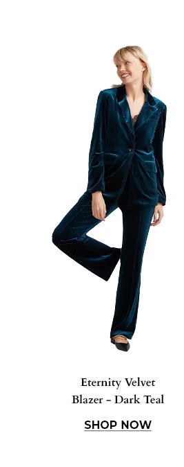 Eternity Velvet Blazer - Dark Teal