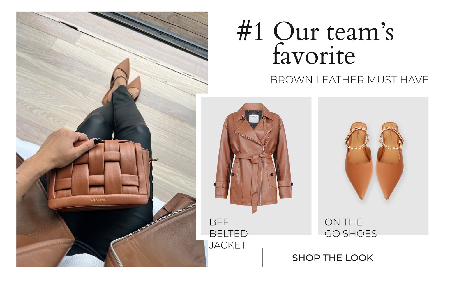 Our Team's favorite - brown leather Jacket