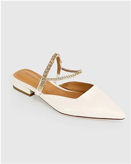 On The Go Leather Flat - Cream