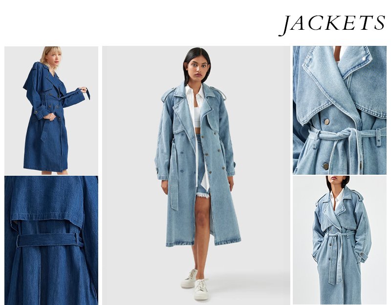 Wild Skies Denim Trench - Stonewash