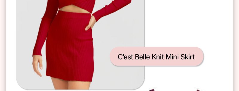 C'est Belle Knit Mini Skirt - Red