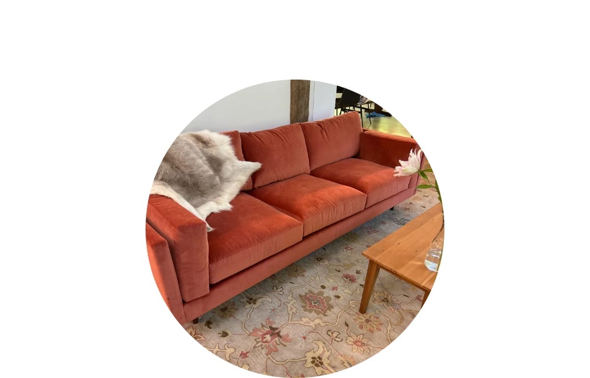 Orange Velvet Skinny Fat Sectional