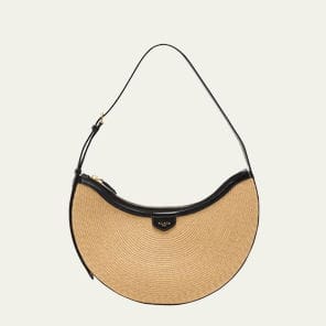 ALAIA - One Piece Demi Shoulder Bag in Paper Straw and Leather