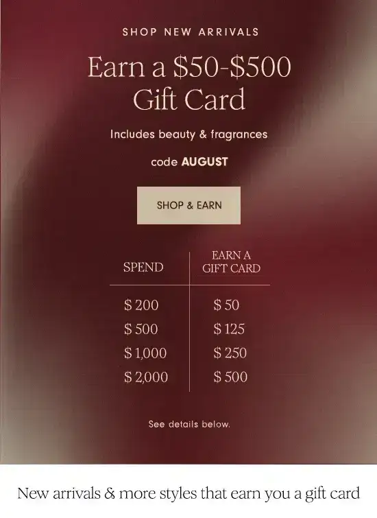 Up to \\$500 - Shop & Earn