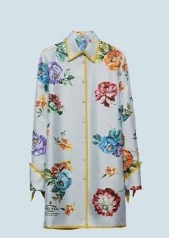 Prada Floral Tied-Cuff Silk Twill Mini Dress