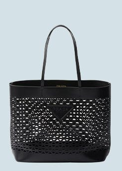 PRADA City Perforated Leather Tote Bag