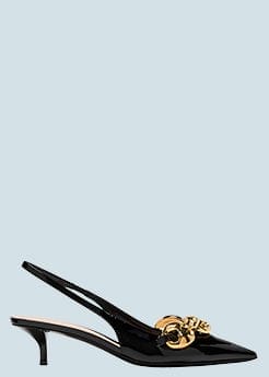 Gucci - Marina Patent Chain Slingback Pumps