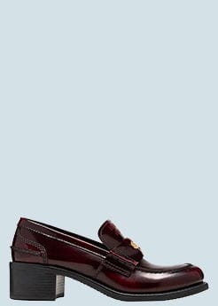 Miu Miu - Leather Heeled Penny Loafers