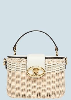 Valentino Garavani - VLOGO Straw Top-Handle Bag