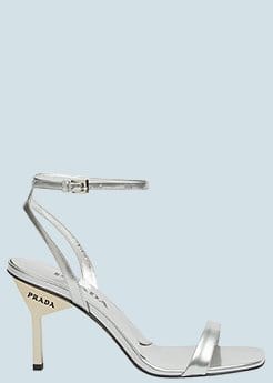 Prada - Metallic Ankle-Strap Sandals