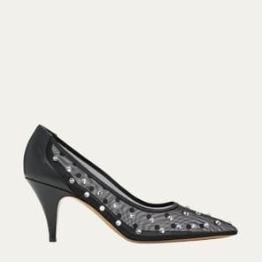 Khaite - River Crystal Mesh Pumps