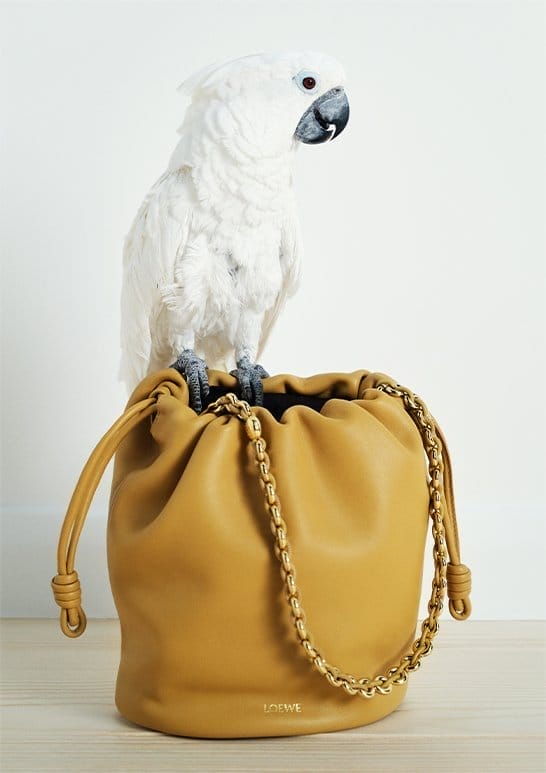 Loewe - x Paula’s Ibiza Flamenco Bucket Bag in Napa Leather with Chain